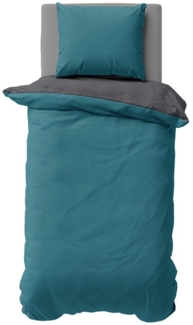 One Home Bettwäsche Doubleface, Satin, 2 teilig, Uni Wende, kühlend weich Sommer, Übergröße