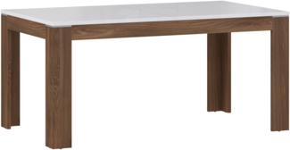 FORTE Saint Tropez Esstisch ausziehbar, Holzwerkstoff, Braun/Weiß, 160 x 75 x 90 cm