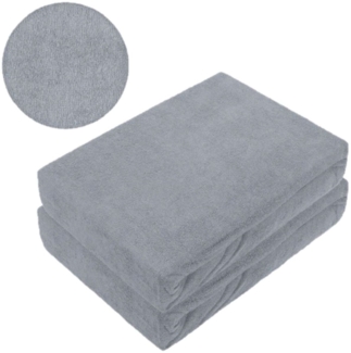 Doppelpack Frottee Spannbettlaken 120 x 200 cm Grau