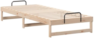 vidaXL Bettgestell mit Tragegriffen Braun Massivholz Kiefer 873172