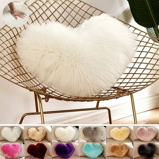 BTTO Kissenbezug Kissenbezug 1/2St. Herzform 40X50cm Hochfloriges Wollimitat, (1 Stück), Schlafzimmer,Wohnzimmer,flauschiges herzförmiges Kissen,Optional Kern