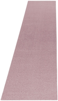 Kurzflor Teppich Roberto Läufer - 80x250 cm - Rosa