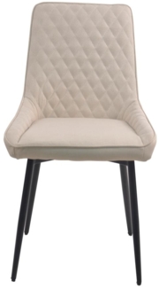2er-Set Polsterstuhl, PES/Stahl Beige, 52 x 56 x 86 cm