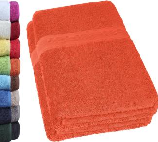 NatureMark Badetuch kuschelige, hochwertige Duschhandtücher, 100% Baumwolle (2-St), weiches Badetücher Set (2-St), Premium Qualität, Orange