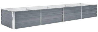 vidaXL Garten-Hochbeet Verzinkter Stahl 320x80x45 cm Grau 44846