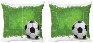 Abakuhaus Kissenbezüge Modern Accent Doppelseitiger Digitaldruck, (2 Stück), Fußball Grunge Fußball-Entwurf