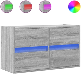vidaXL TV-Wandschrank mit LED-Beleuchtung Grau Sonoma 80x31x45 cm 852290