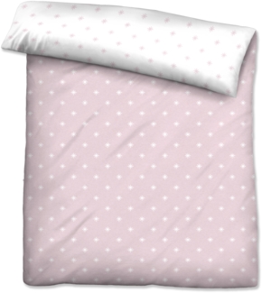 biberna Mako-Satin Bettbezug Mix & Match 0636046 STERNE 1x 200x200 cm, taupe, rose, 1x 155x200 cm