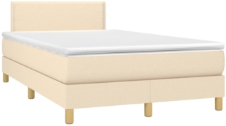 vidaXL Boxspringbett mit Matratze Creme 120x190 cm Stoff 3269770