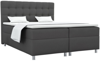Deine Möbel 24 Boxspringbett BRILL Komplettbett inkl. Bonellfederkernmatratzen H3 (in Stoff / Velour Creme Beige Grau Hellgrau Dunkelgrau Anthrazit Schwarz, Polsterbett Matratzen H3 H4 zur Auswahl), inkl. Topper und Bettkästen, 120x200 140x200 160x200 ...