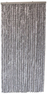 Expo Börse Türvorhang Vorhang Flauschvorhang Chenille 90x200 cm Insektenschutz grau/weiß, HxB 200x90