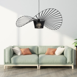 ZMH Hängelampe Wohnzimmer Pendelleuchte Vintage - Kronleuchter Esstisch Esszimmerlampe Schwarz 80CM Esstischlampe E27 Höhenverstellbar Kreative für Esszimmer ohne Leuchtmittel