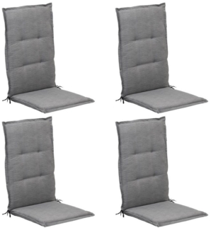GO-DE Hochlehnerauflage VITOR, B 50 x L 120 cm, Hellgrau, Uni, (Set, 4 St), für Hochlehner-Stühle