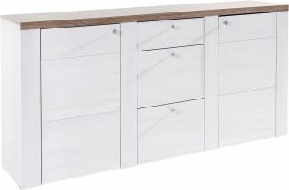 Home affaire Sideboard Larona, zeitlose Kommode mit 2 Türen, 3 Schubkästen, Türkommode, Höhe 84 cm, viel Stauraum, Anrichte mit dekorativer Rahmenoptik