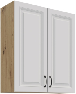 Hängeschrank 80 cm Stilo Weiß + Eiche Artisan Küchenzeile Küchenblock Küche Landhaus Höhe 90 cm