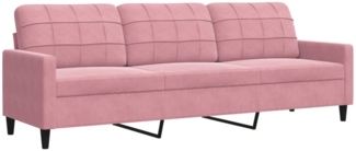 vidaXL 3-Sitzer-Sofa Rosa 210 cm Samt 4007647