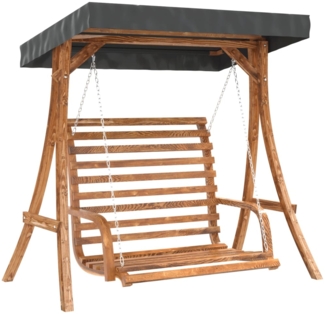 vidaXL Hollywoodschaukel mit Dach Massivholz Fichte mit Teak-Finish 3200628