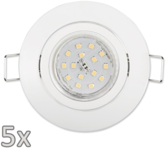 Einbauleuchten-Set McShine, 5xRahmen, 5xLED-Strahler, GU10, 5W, 500lm,schwenkbar