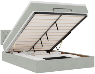 vidaXL Ottoman-Bett mit Matratze Hellgrau 140x190 cm Samt 3311843