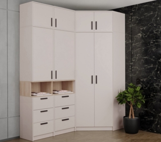 Marmex Möbel Schrank-Set Grant G14, (2 Regale, Eckschrank, drei Schrankverlängerungen), Soft-Close-Türen