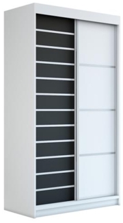 Schwebetürenschrank COLIN 2-türig Schrank 120 cm Farbe: Weiß , schwarz