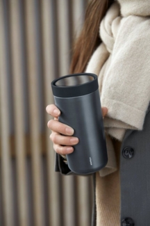 Stelton To Go Click Becher, Thermobecher, Coffee Travel Mug, Edelstahl, Dark Blue Metallic, 340 ml, 685-18