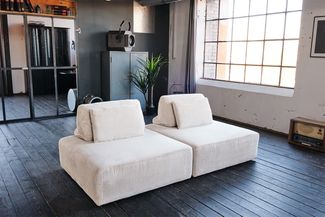 KAWOLA Modulsofa WIOLO SOFT 2 Module 2 Rückenkissen Cord cremeweiß 84 x 111 x 222 cm