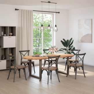 vidaXL Esstisch Hellbraun 220x100x74 cm Massivholz Eiche Oval 3305546