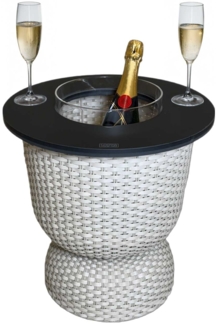 COOTAB Cooler Table PARIS Beistelltisch mit Acryl-Kühler - Champagner/Schwarz