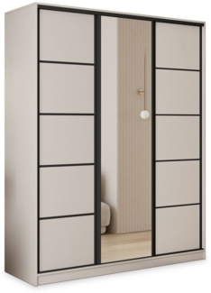 Masseno Schwebetürenschrank PINA Kleiderschrank mit Spiegel und Schubladen Schlafzimmerschrank