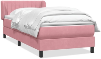 vidaXL Boxspringbett mit Matratze Rosa 90x220 cm Samt 3317726