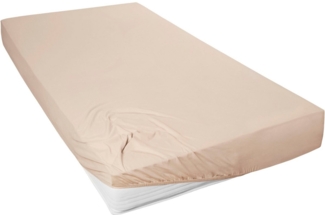Primera Spannbettlaken Mako-Feinjersey Spannbetttuch, Mako-Jersey, Gummizug: rundum, (1 Stück), Geeignet für Standardmatratzen bis 22 cm, 100% Baumwolle
