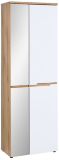 Garderobenschrank vito Clyde , Holzwerkstoff , Weiß, Holzfarben , 65 x 192 x 38 cm