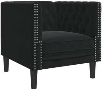 vidaXL Chesterfield-Sessel Schwarz Samt 372678