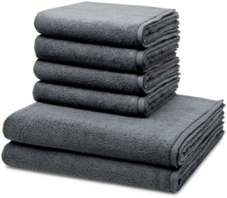 Ross Sensual Skin 6 tlg. Frottier-Set - 4 X Handtuch (50 X 100cm), 2 X Duschtuch (75 X 140cm) - 500 g/m2 - Anthrazit