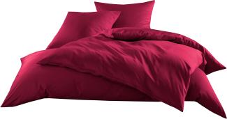 Mako-Satin Baumwollsatin Bettwäsche Uni einfarbig zum Kombinieren (Bettbezug 200x200 cm, Pink) viele Farben & Größen