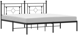 vidaXL Bettgestell mit Kopfteil Metall Schwarz 180x200 cm 374343