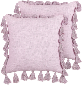 Kissen 2er Set LYNCHIS Baumwolle 45 x 45 cm Kein Muster Rosa