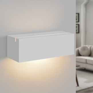 ZMH Wandleuchte Innen Wandlampe Flur - Up and Down Wandleuchten Modern Design G9 Flurlampe Wei? Gipsleuchte Wand Treppenhaus Lampe fr Wohnzimmer Kche 22CM - Ohne Leuchtmittel