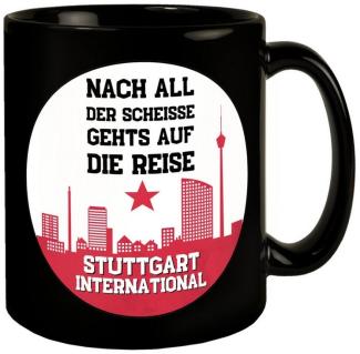 speecheese Tasse Stuttgart Europapokal Tasse in Schwarz mit Spruch International