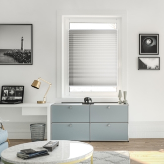 Lichtblick Sonnenschutzsysteme GmbH Plissee Laholm 70 cm x 130 cm (BxL) Grau Tageslicht - Blickdicht; einfache Installation mit Klemmträgern; verspannt