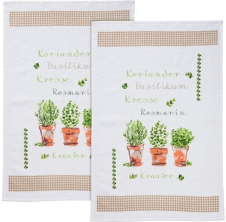 Erwin Müller Geschirrtuch Frottier-Geschirrtuch 2er-Pack, Baumwolle Motiv
