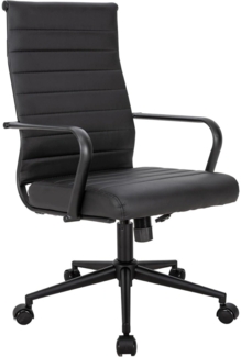 UEV Bürostuhl Ergonomisch mit Wippfunktion 150 kg belastbar PU Leder schwarz