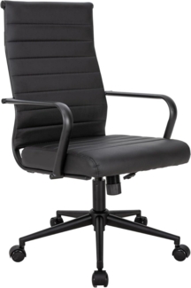 UEV Bürostuhl Ergonomisch mit Wippfunktion 150 kg belastbar PU Leder schwarz