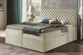 99rooms Angelo Boxspringbett Strukturstoff 160x200 cm Beige