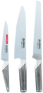 Global Kochmesser Set G-9211: Kochmesser + Brotmesser + kleines Filitiermesser
