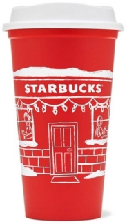 Starbucks Frühstücks-Geschirrset Starbucks Wiederverwendbarer Rossa delle Feste Becher – Weihnachten
