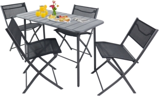 VCM Gartenmöbel-Set Sumila 920516 Schwarz H. 79 x B. 110 x T. 55 cm