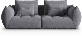Micadoni Sofa Bloom 3-Sitzer Strukturierter Stoff Grau