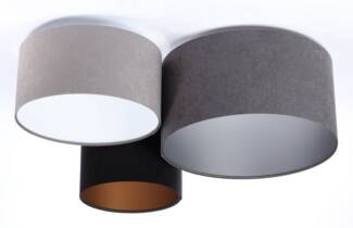 BPS Koncept 080-03-051 Deckenleuchte Trio grau, dunkelgrau, schwarz, weiß, silber, gold 3 x E27 L:91cm H:30cm dimmbar